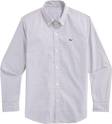 vineyard vines Boys' Wauwinet Tattersall Performance Cotton Shirt in Saudi Arabia