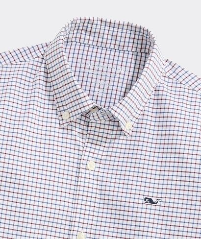 vineyard vines Boys' Wauwinet Tattersall Performance Cotton Shirt in Saudi Arabia