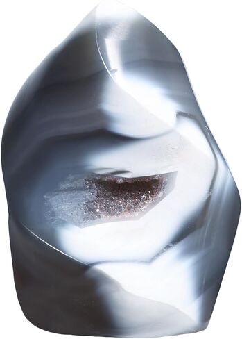 Sportmusies Natural Orca Agate Stone Flame Torch Figurine Home Office Desk Decoration, Reiki Healing Crystal Tower Statue, 2.36-4.33 inches in Saudi Arabia