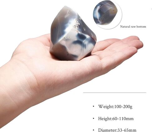 Sportmusies Natural Orca Agate Stone Flame Torch Figurine Home Office Desk Decoration, Reiki Healing Crystal Tower Statue, 2.36-4.33 inches in Saudi Arabia