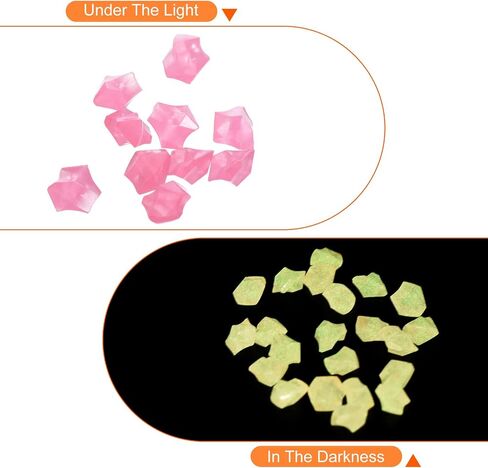 300pcs Glow Rocks 8-10mm Glow Pebbles Decoration in The Dark Luminous Stones Decor DIY Decorative White for Garden, Potted Plant, Fish Tank in Saudi Arabia