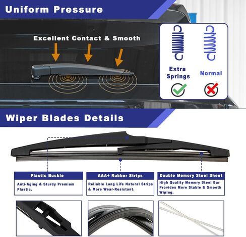 Rear Windshield Wiper Arm Blade Assembly Kit Compatible with Chevrolet Cruze 2017-2019 Rear Window Wiper, Replacement 13419000 in Saudi Arabia