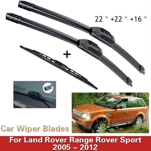 شفرات ممسحة الأمامية والخلفية المقدمة لـ Land Rover Range Rover Sport 2005-2012 Windshield Windscreen Window 22 "22" 16 " in Kuwait
