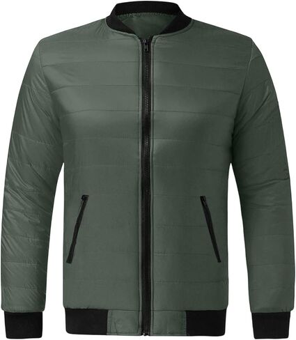 Aqayl Puffer سترة الرجال خفيفة الوزن قابلة للتعبئة أسفل المعطف الكامل zip up مع عزل سترة معاطف الشتاء الخريف الدافئة مع جيوب in Saudi Arabia