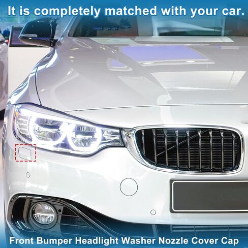 Front Left Side Bumper Headlight Washer Nozzle Cover Cap No.51117363393 Bumper Trim Nozzle Cover for BMW 428i 2014-2016 Plastic Black Strong Durable in Saudi Arabia