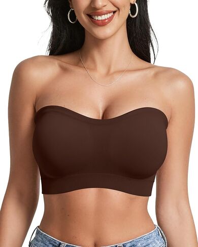 OEAK Strapless Bras for Women Wireless Bandeau Bra Non Slip Push Up Tube Top Seamless Bras Comfortable Padded Bralette in Saudi Arabia