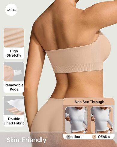 OEAK Strapless Bras for Women Wireless Bandeau Bra Non Slip Push Up Tube Top Seamless Bras Comfortable Padded Bralette in Saudi Arabia