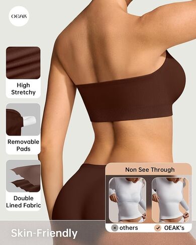 OEAK Strapless Bras for Women Wireless Bandeau Bra Non Slip Push Up Tube Top Seamless Bras Comfortable Padded Bralette in Saudi Arabia