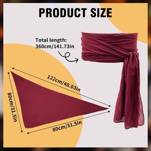 Pirate Costume Men Women Festival Accessories - Head Scarf Bandana, Leather Belt, Belt Pouch, Strap Keyring, Coin Purse For Halloween, Renaissance Cosplay in Saudi Arabia