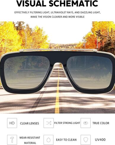 Fashion Mens Sunglasses Shades 56mm UV 400 Protection Lens Sun Glasses Square (98082) in Kuwait