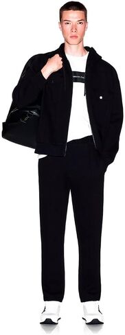 Armani Exchange Men's Cozy Pique Trouser, Black in Saudi Arabia