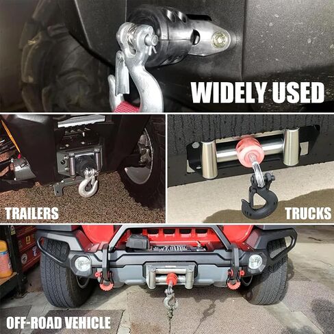 Winch Stopper for Cable, Rubber Winch Cable Stopper with Allem Wrench for Synthetic Rope and Wire, Wearproof Stopper Winch Saver Protect Towing Hook Univeral for ATV UTV (Black) in Saudi Arabia