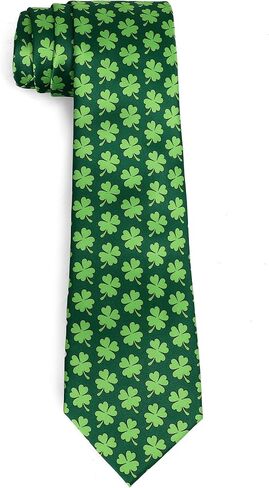 ASVP Shop Shamrock Tie - St. Patrick's Clover Clevtie للرجال | حزب الأيرلندي الأخضر المحظوظ وارتداء العطلات in Saudi Arabia
