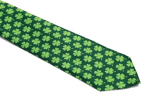 ASVP Shop Shamrock Tie - St. Patrick's Clover Clevtie للرجال | حزب الأيرلندي الأخضر المحظوظ وارتداء العطلات in Saudi Arabia