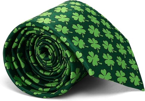 ASVP Shop Shamrock Tie - St. Patrick's Clover Clevtie للرجال | حزب الأيرلندي الأخضر المحظوظ وارتداء العطلات in Saudi Arabia
