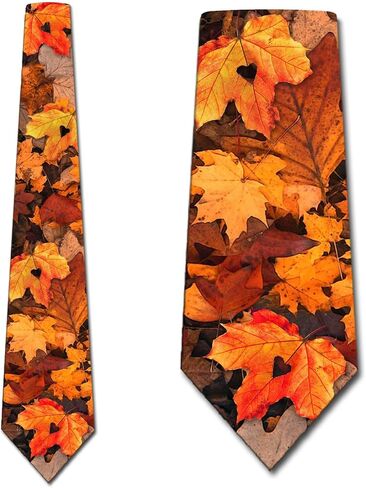 Three Rooker Fall Ties Mens Autumn Leaf Necktie Thanksgiving Tie for Men in Saudi Arabia