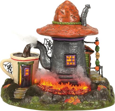 Department 56 Snow Village Halloween Luna's Late Night Brew Lit Building and Figurine Set, 8.74 Inch, Multicolor in Saudi Arabia