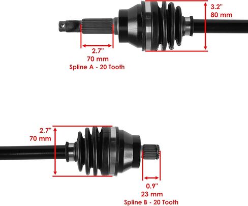 Caltric Rear Left and Right Cv Joint Axle with Bearing Compatible with Polaris Hawkeye 300 2X4 4X4 2006-2011 in Saudi Arabia