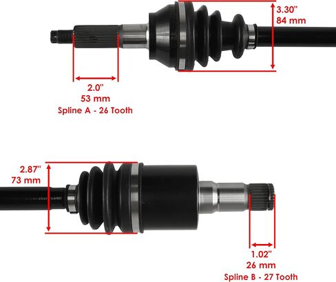 Caltric Rear Left and Right Cv Joint Axle with Bearing Compatible with Polaris Ranger Xp 700 4X4 Efi 2007-2008 in Saudi Arabia