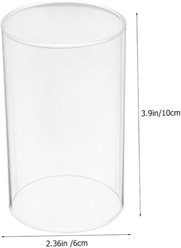 Healifty 2Pcs Glass Candle Covers Open Flame Candleholder Tube Shade Transparent Candle Holders for Romantic Home Weddings DIY Creative Decoration in Saudi Arabia