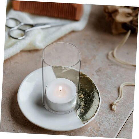 Healifty 2Pcs Glass Candle Covers Open Flame Candleholder Tube Shade Transparent Candle Holders for Romantic Home Weddings DIY Creative Decoration in Saudi Arabia