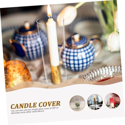 4PCS Glass Candle Covers Windproof Candle Shades Glass Holders for Home Decoration Weddings and Parties in Saudi Arabia
