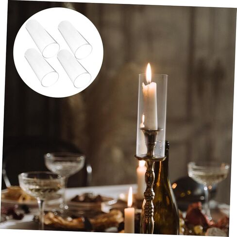 4PCS Glass Candle Covers Windproof Candle Shades Glass Holders for Home Decoration Weddings and Parties in Saudi Arabia
