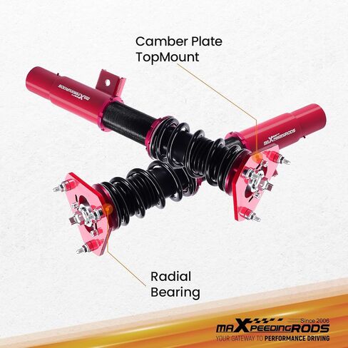 maXpeedingrods Coilovers for VW Jetta MK5 2005-2011, for VW Jetta MK6 2011-2019, for VW Golf MK5 MK6 2003-2012, Height Adjustable Coilovers Suspension Kit, Preset Damping Lowering Kit Red in Saudi Arabia