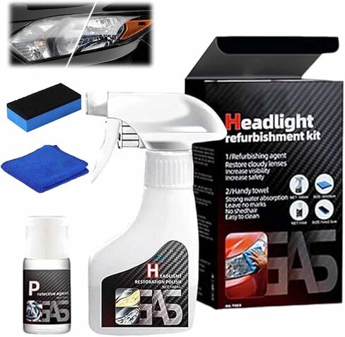 Automotive Headlight Restoration Fluid Kit, 2025 Headlamp Restoration Oxidized Kit, Professional & Multifunctional Car Headlight Polishing, Durable Headlight Repair Kit for All Vehicle Types in Saudi Arabia