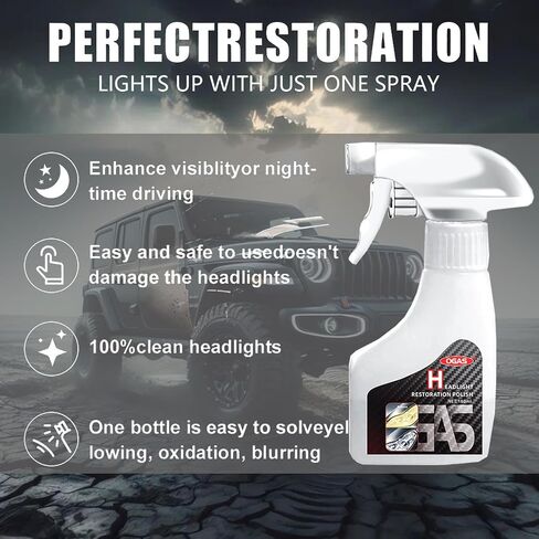 Automotive Headlight Restoration Fluid Kit, 2025 Headlamp Restoration Oxidized Kit, Professional & Multifunctional Car Headlight Polishing, Durable Headlight Repair Kit for All Vehicle Types in Saudi Arabia