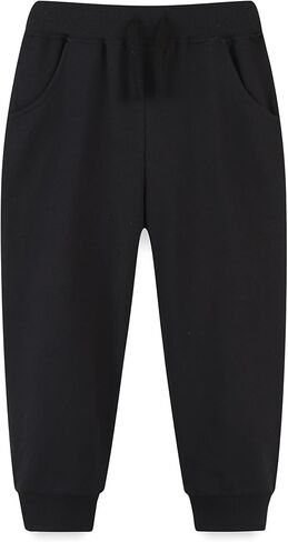 Amiyan Toddler Sweatpants بنطلون القطن مع جيب وركض السراويل المزخرفة للأطفال 2-7Y in Kuwait