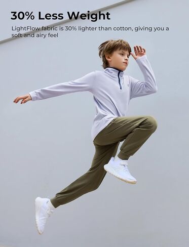 PATPAT Boys Ultra-Soft Quick-Dry Athletic Pants with Pockets & Inner Drawcord, Lightweight Joggers for Sports Training in Saudi Arabia