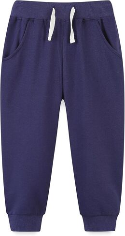 Amiyan Toddler Sweatpants بنطلون القطن مع جيب وركض السراويل المزخرفة للأطفال 2-7Y in Kuwait