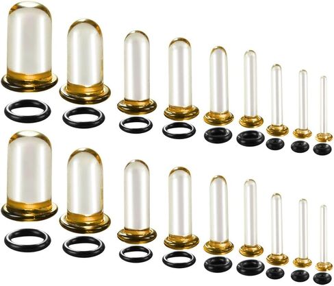 LADEMAYH 14g-00g Glass Ear Plugs Tunnels Gauges, Crazy Dead Stretching Ear Stretching Kit, Pain-Free Comfy, Hypoallergenic Domed Body Piercing Jewelry for Women & Men in Saudi Arabia