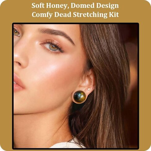 LADEMAYH 14g-00g Glass Ear Plugs Tunnels Gauges, Crazy Dead Stretching Ear Stretching Kit, Pain-Free Comfy, Hypoallergenic Domed Body Piercing Jewelry for Women & Men in Saudi Arabia