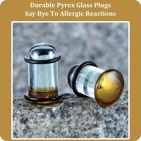 LADEMAYH 14g-00g Glass Ear Plugs Tunnels Gauges, Crazy Dead Stretching Ear Stretching Kit, Pain-Free Comfy, Hypoallergenic Domed Body Piercing Jewelry for Women & Men in Saudi Arabia