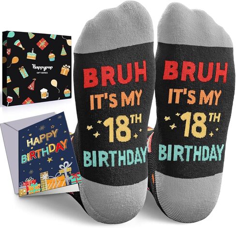 HAPPYPOP 16th Birthday Gifts for Teens - Socks for Young Adults Age 16, Presents for 16 Year Old Boys and Girls, 16 Yr Old Gift Ideas in Saudi Arabia