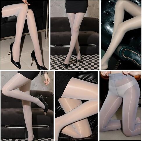 Buauty Women's Shiny Pantyhose Shimmer Sheer Tights High Waist Oil Silk Stockings for Party Night Out Clubwear in Saudi Arabia
