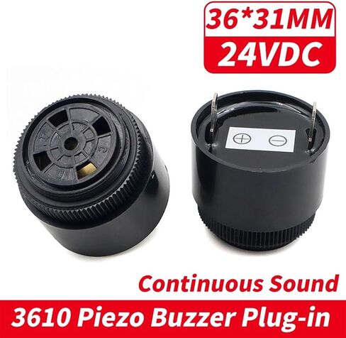 1PCS 3610 Continuous Sound 100dB Active Piezoelectric Buzzer High Decibel DC 12V 24V Alarm Piezo Buzzer 36*32MM Plug-in/Wire(3610 DC24V Plug-in) in Saudi Arabia