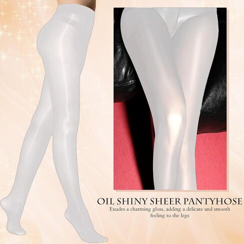 Buauty Women's Shiny Pantyhose Shimmer Sheer Tights High Waist Oil Silk Stockings for Party Night Out Clubwear in Saudi Arabia