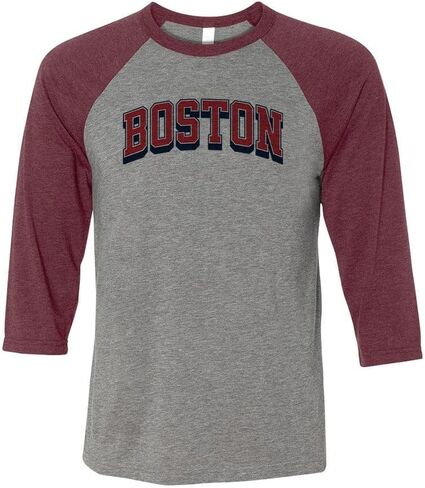 Red Boston Red Raglan Sleeve Baseball Shirt Usisex in Kuwait