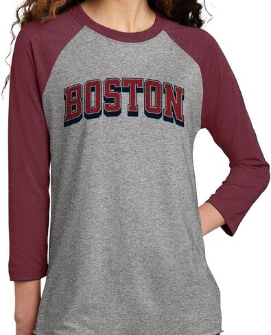 Red Boston Red Raglan Sleeve Baseball Shirt Usisex in Kuwait
