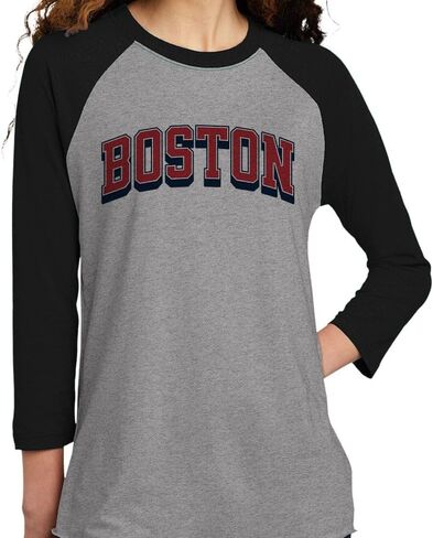 Red Boston Red Raglan Sleeve Baseball Shirt Usisex in Kuwait