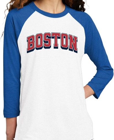 Red Boston Red Raglan Sleeve Baseball Shirt Usisex in Kuwait
