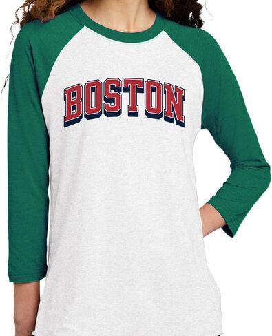 Red Boston Red Raglan Sleeve Baseball Shirt Usisex in Kuwait
