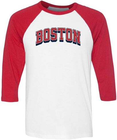 Red Boston Red Raglan Sleeve Baseball Shirt Usisex in Kuwait