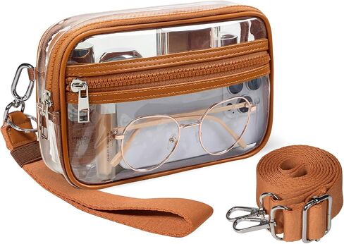 Clear Crossbody Purse Wristlet Wallet Stadium Approved Clear Bag Handbag for Concerts Sports Events in Saudi Arabia
