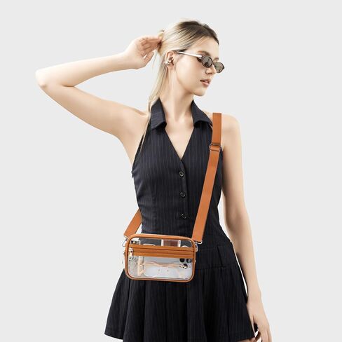 Clear Crossbody Purse Wristlet Wallet Stadium Approved Clear Bag Handbag for Concerts Sports Events in Saudi Arabia