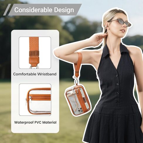 Clear Crossbody Purse Wristlet Wallet Stadium Approved Clear Bag Handbag for Concerts Sports Events in Saudi Arabia