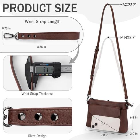 APHISON RFID WRISTLET WARTETS CHLUCT FOR FOR Women ، HOOLET محفظة محفظة حقيبة كروس الكتف مع حامل البطاقة in Kuwait